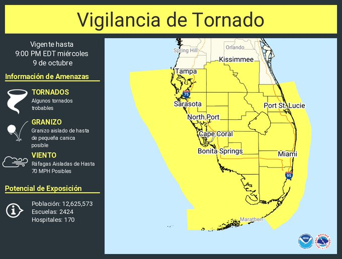 Alerta de tornado en Florida | Milton