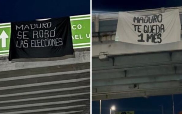 "Maduro te queda un mes": Con estas pancartas amaneció el Zulia este #10D