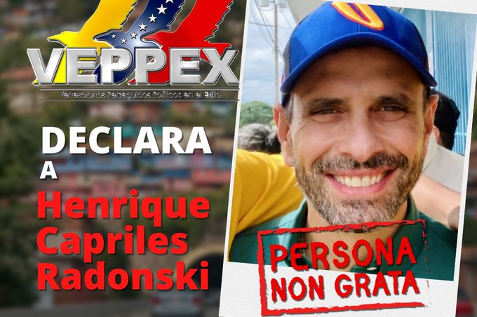 Veppex declara a Capriles «persona no grata» por «colaborar» con Maduro